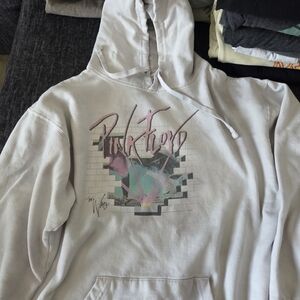 Pink Floyd White Hoodie with Graphic Design